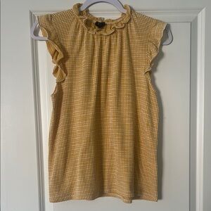 W5 Yellow Ruffled Sleeveless Blouse